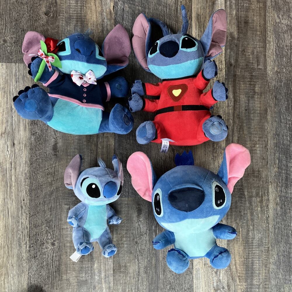 Disney LILO & Stitch 4 Arm Red Alien Stuffed Animal Plush Lot of 4 Various Sizes
